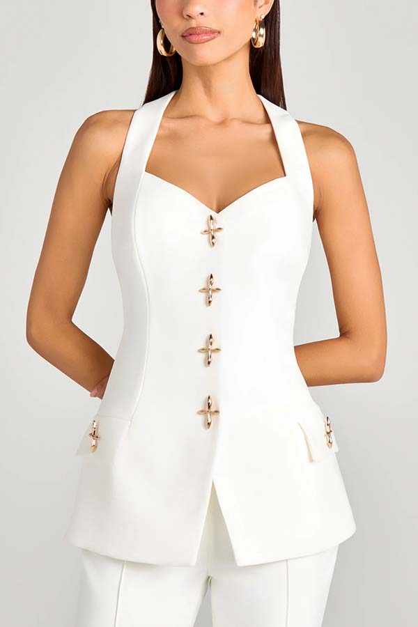 Valmérine – Elegancja krawiecka – Strukturalny garnitur damski-15248381083973-Róża Kwiatowa