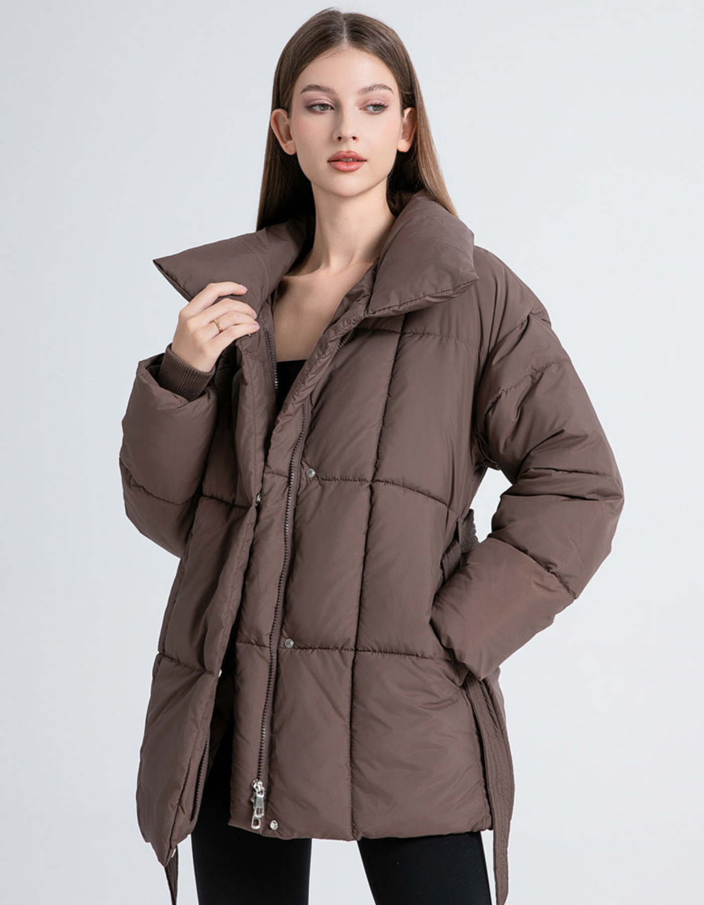 Valentina – Elegancka sylwetka – Kurtka puchowa-15294439752005-Róża Kwiatowa