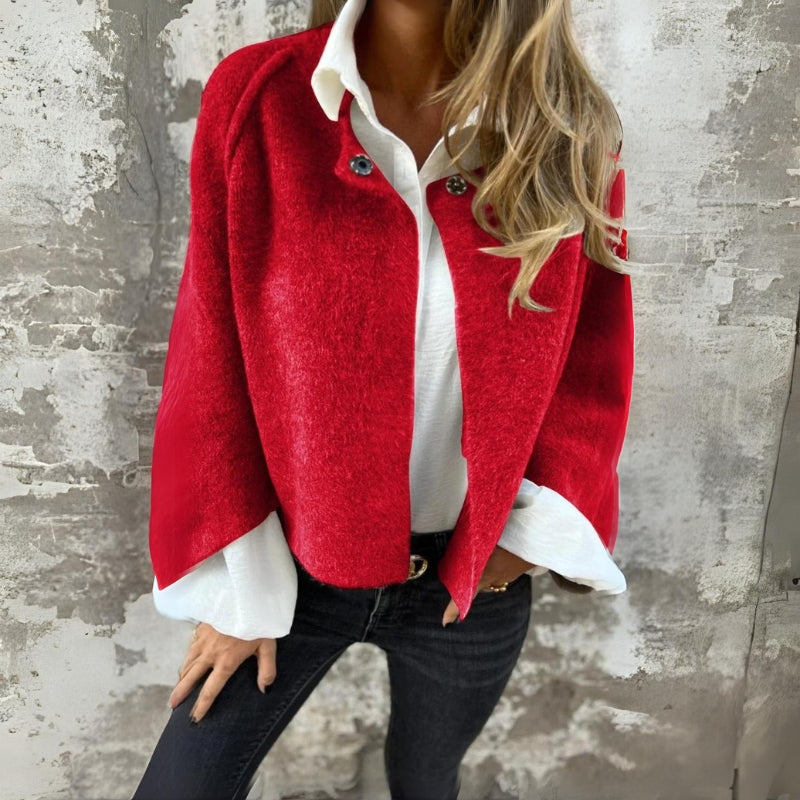Mirella – Elegancka sylwetka – Krótka kurtka-15294449418565-Róża Kwiatowa
