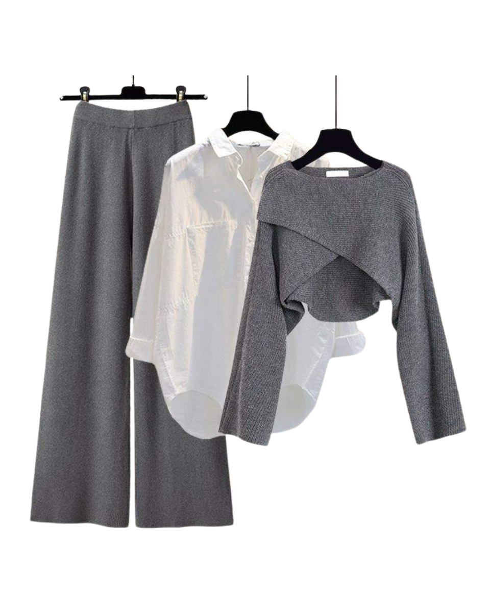 Chloé – Luźny krój – Trzyczęściowy zestaw-15216327885125-Róża Kwiatowa
