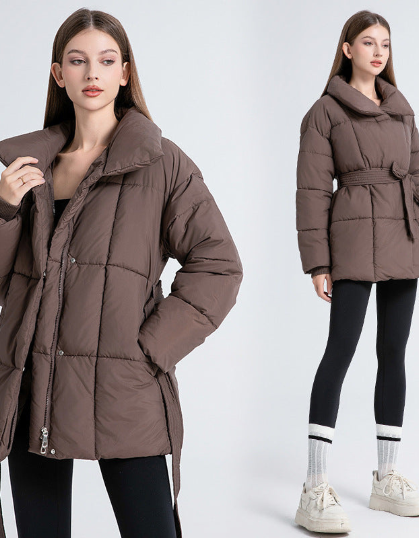 Valentina – Elegancka sylwetka – Kurtka puchowa-15294439752005-Róża Kwiatowa