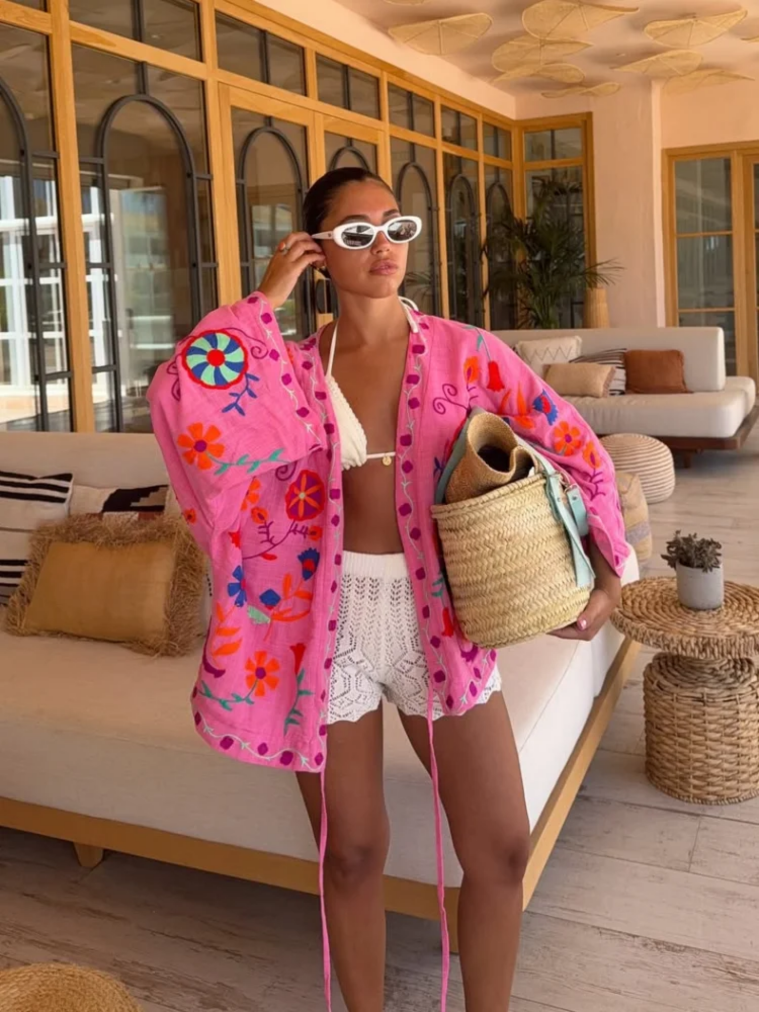 Rosavita – Boho kwiaty – Haftowany top kimono-15248381346117-Róża Kwiatowa