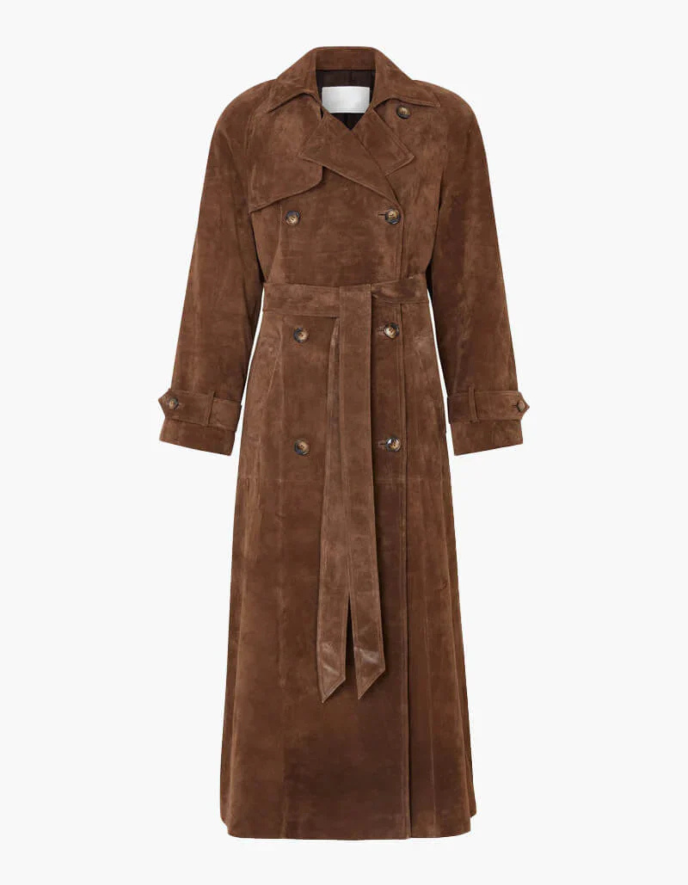 Mariza – Suede trench coat – Płaszcz z podwójnym zapięciem i paskiem-15263139332421-Róża Kwiatowa