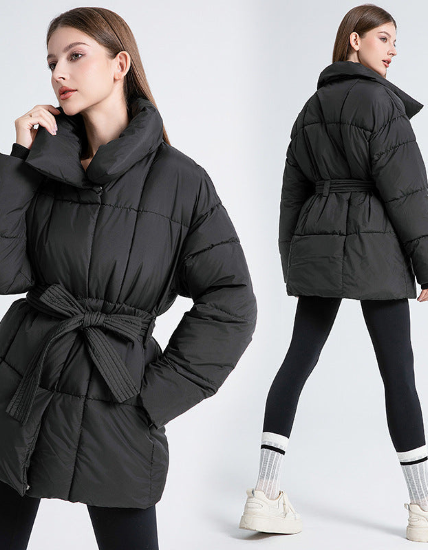 Valentina – Elegancka sylwetka – Kurtka puchowa-15294439752005-Róża Kwiatowa
