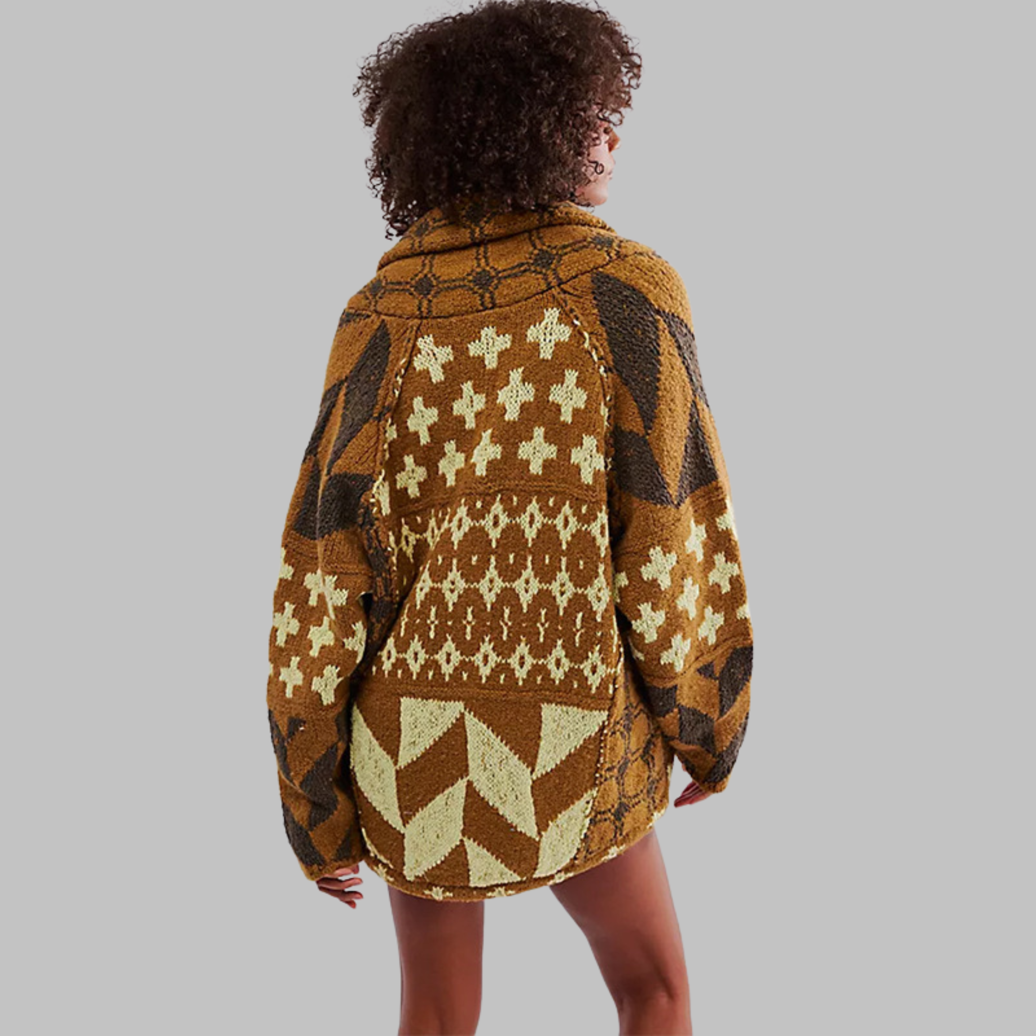 Isabelle – Wzór geometryczny – Sweter dziany-15294441488709-Róża Kwiatowa