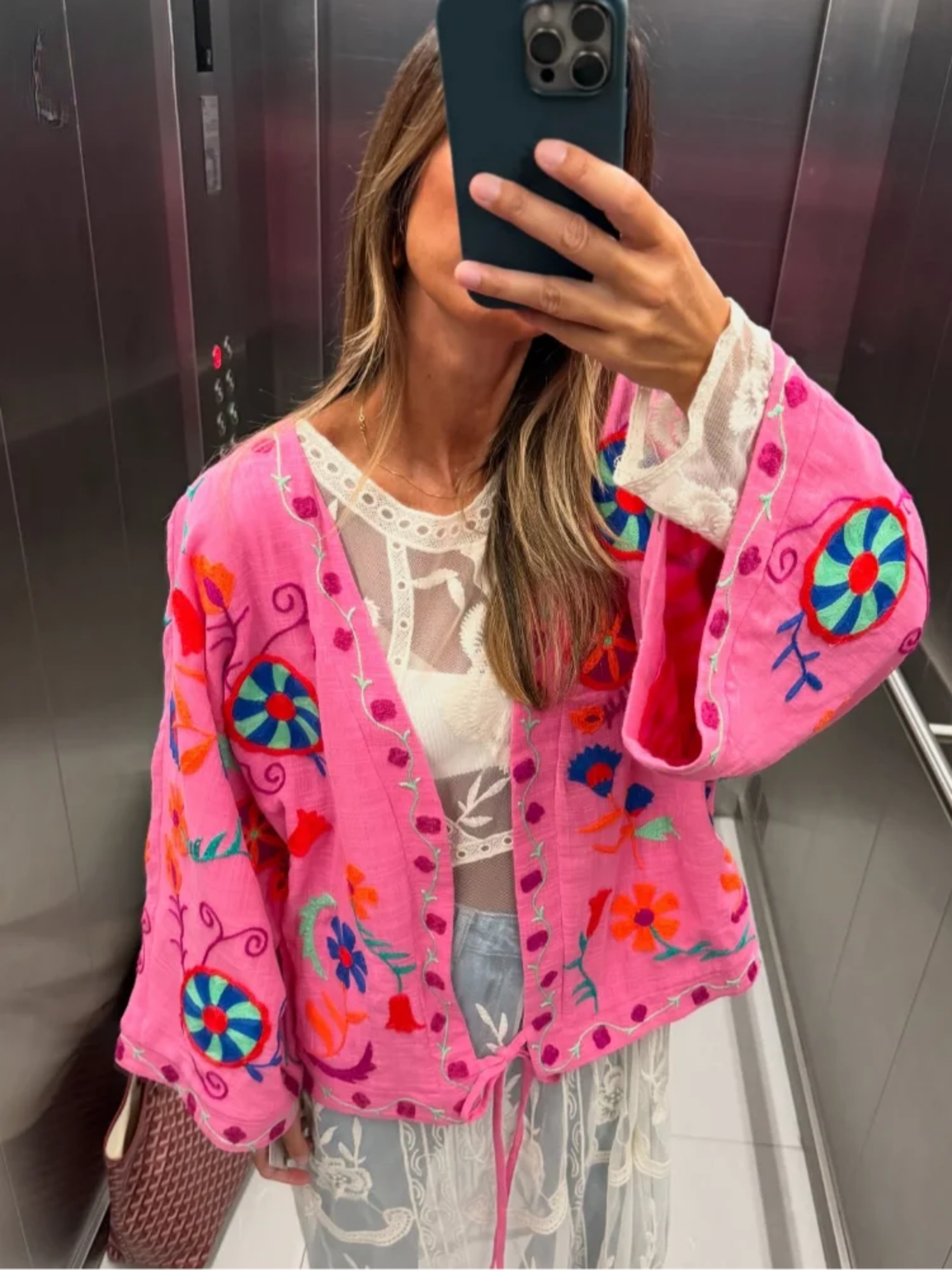 Rosavita – Boho kwiaty – Haftowany top kimono-15248381346117-Róża Kwiatowa
