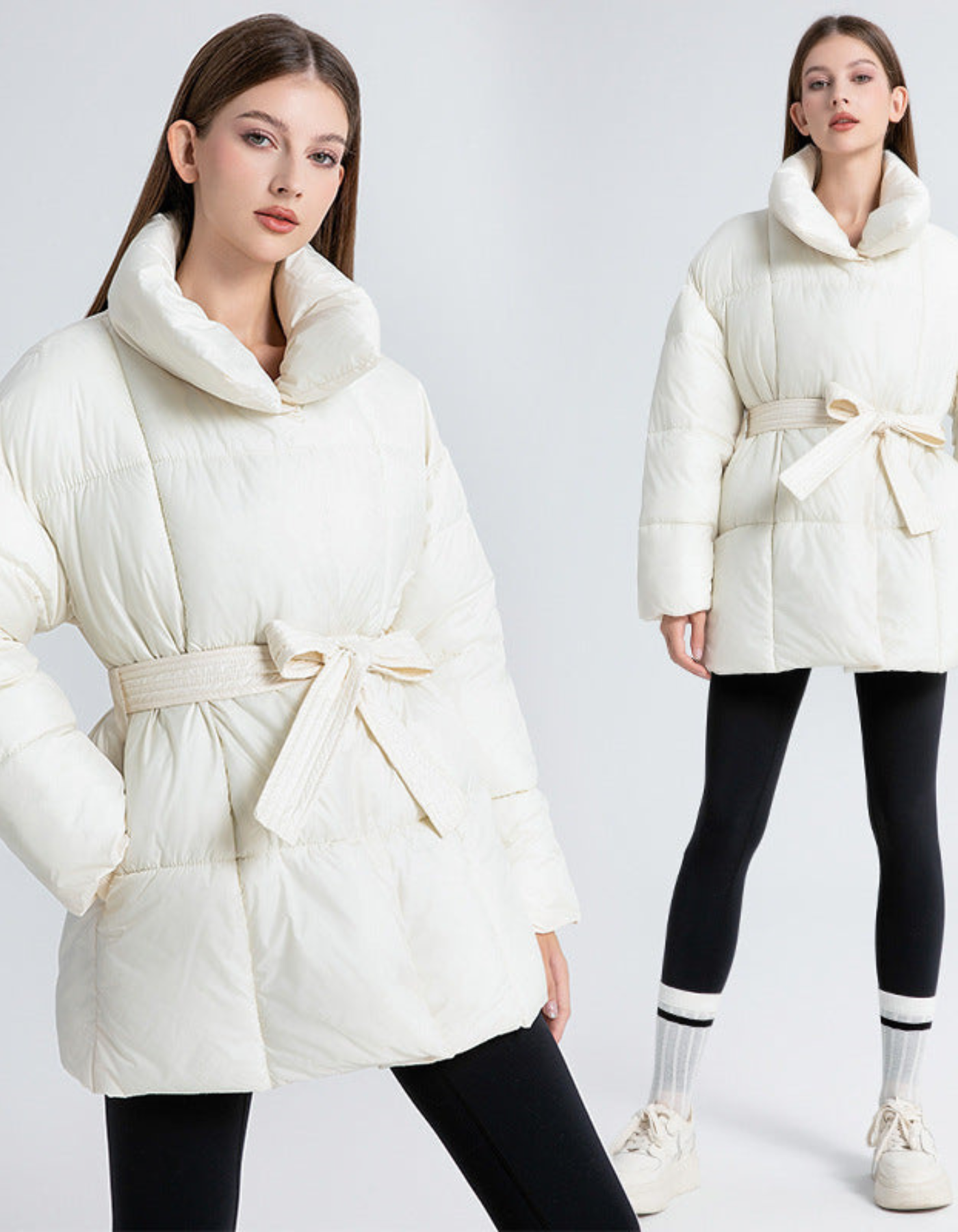 Valentina – Elegancka sylwetka – Kurtka puchowa-15294439752005-Róża Kwiatowa