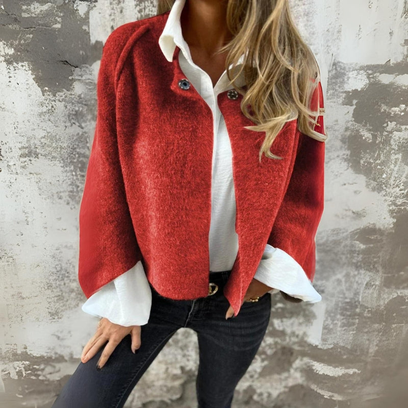Mirella – Elegancka sylwetka – Krótka kurtka-15294449418565-Róża Kwiatowa