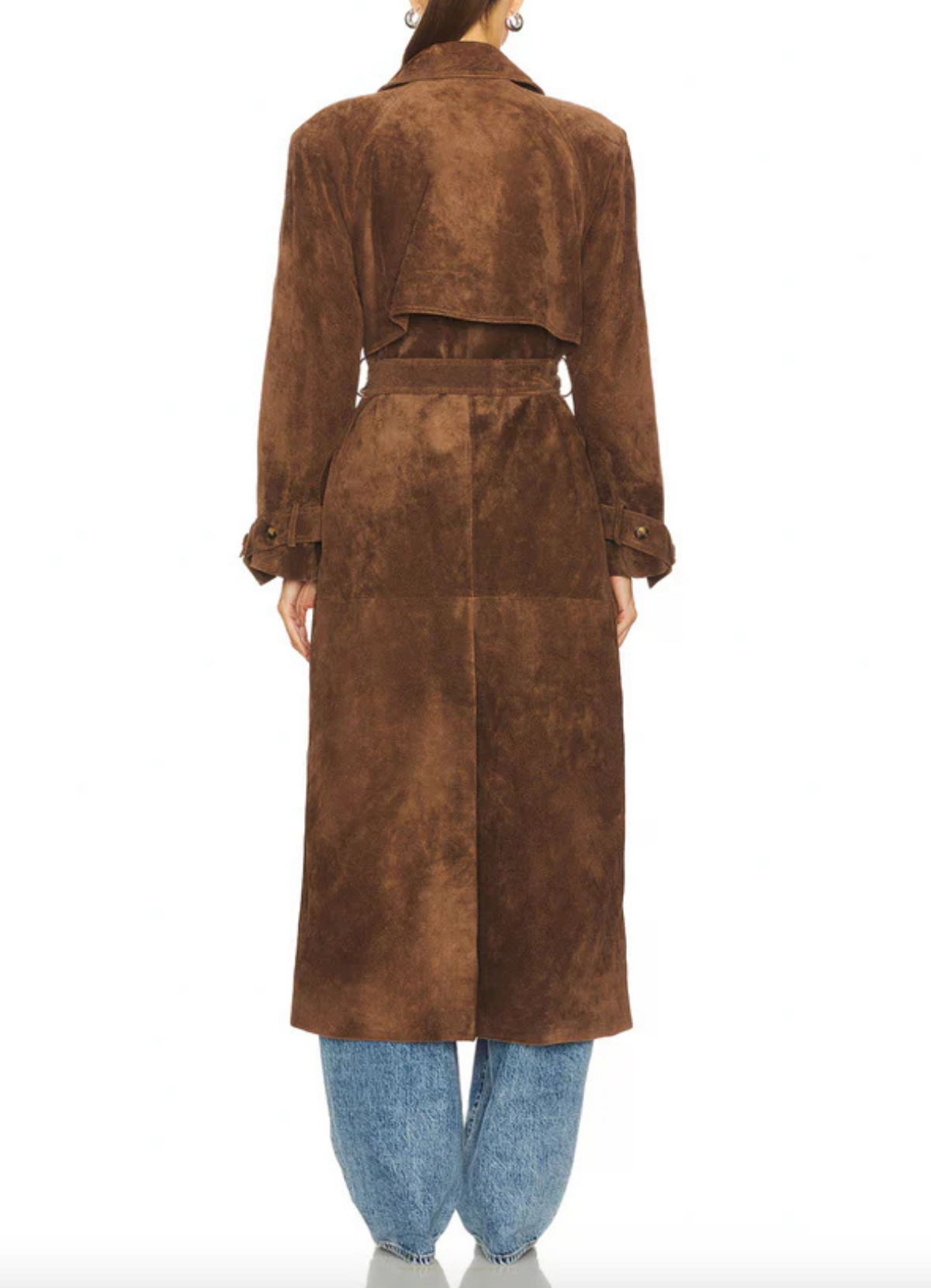 Mariza – Suede trench coat – Płaszcz z podwójnym zapięciem i paskiem-15263139332421-Róża Kwiatowa