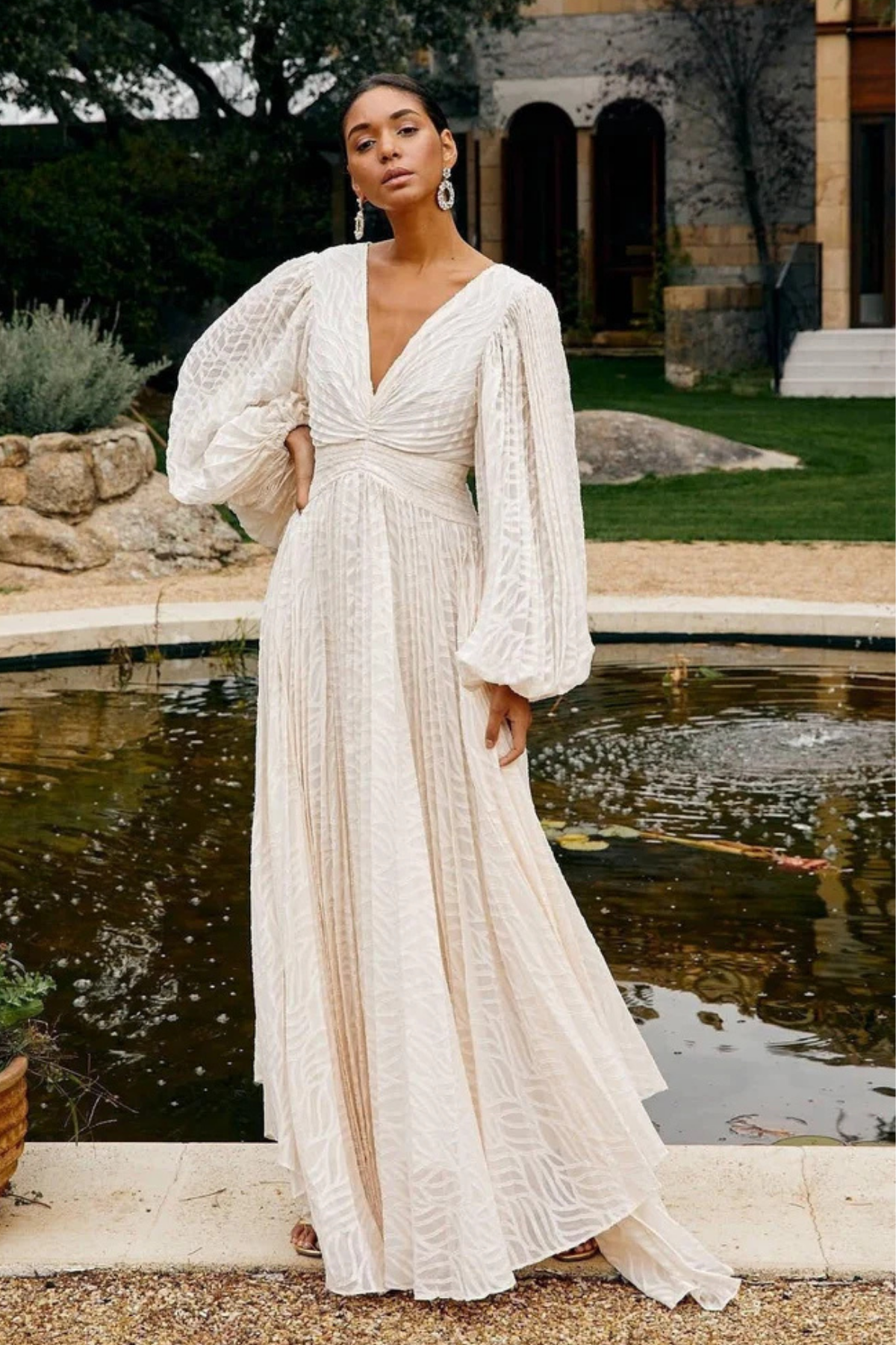 Ava — Elegancka z odkrytymi plecami — Sukienka maxi-15234676719941-Róża Kwiatowa