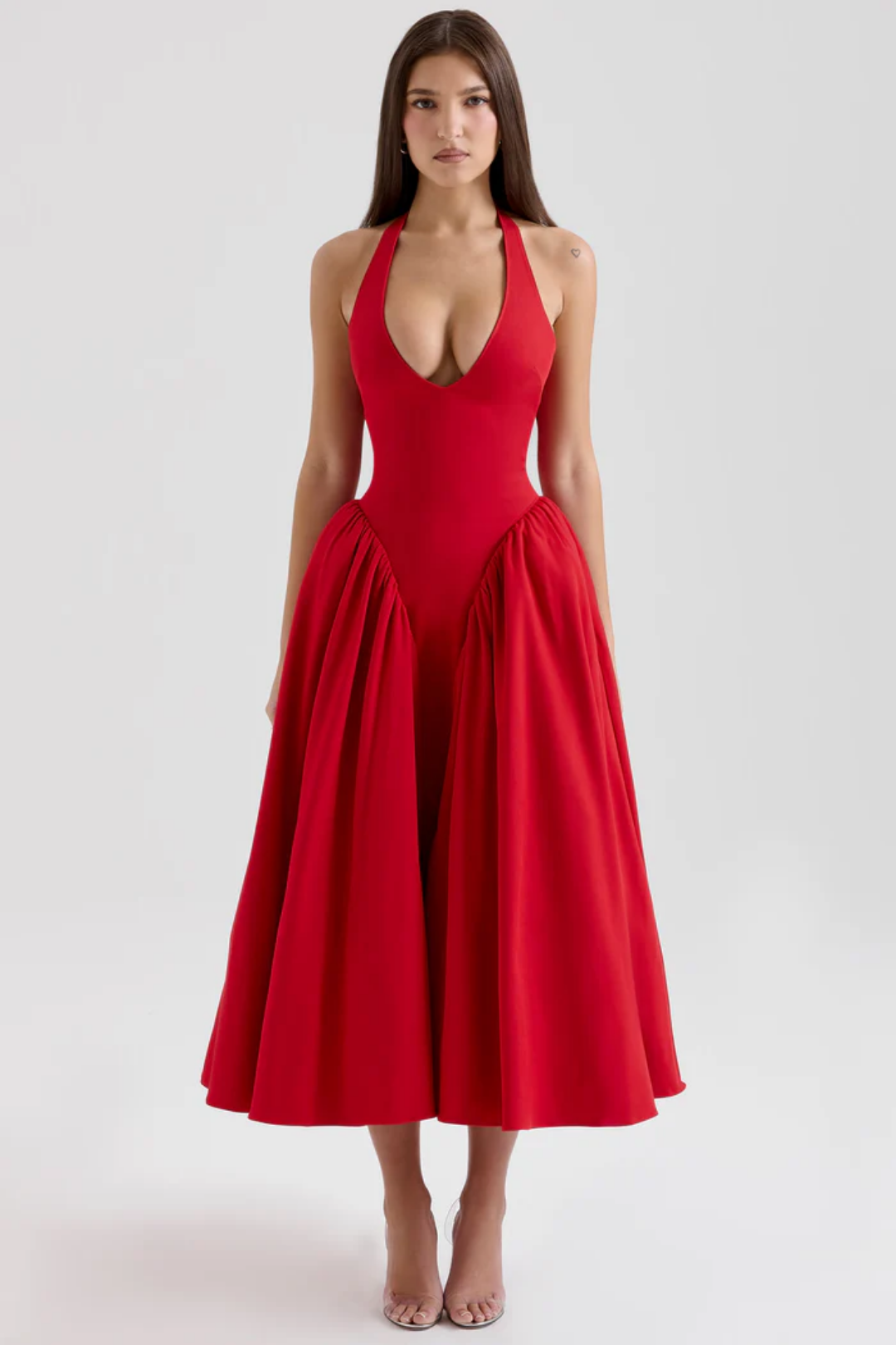 Alexanne – Design na szyję – Sukienka midi-15216456008005-Róża Kwiatowa