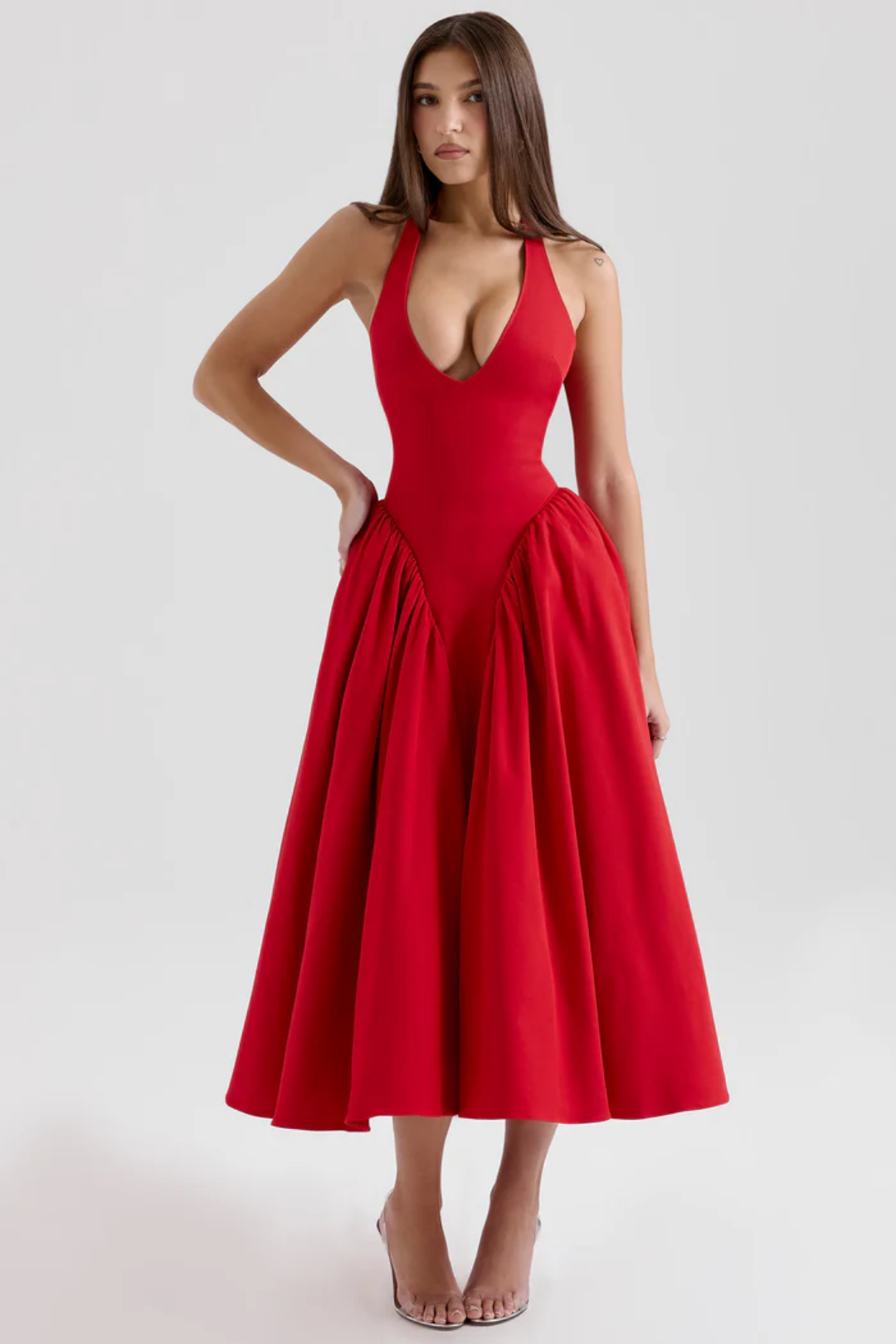 Alexanne – Design na szyję – Sukienka midi-15216456008005-Róża Kwiatowa