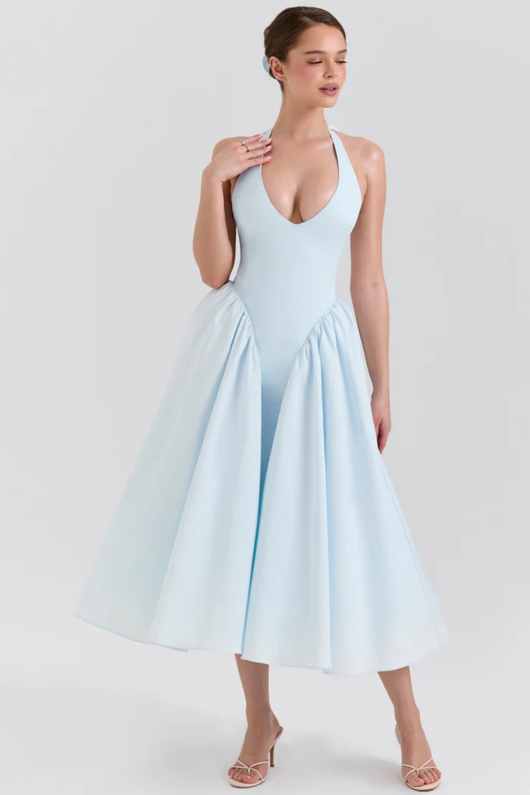 Alexanne – Design na szyję – Sukienka midi-15216456008005-Róża Kwiatowa