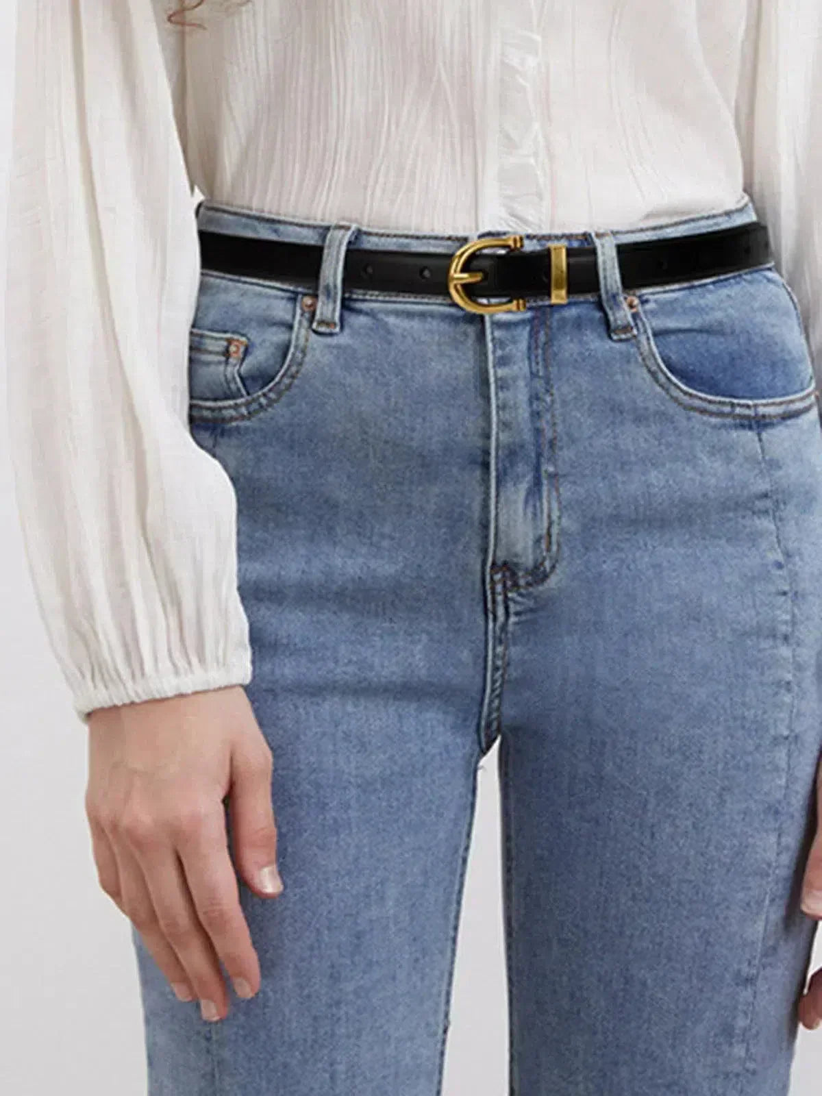 Althea – Minimalistyczny czarny design – Pasek z klamrą-15216233775429-Róża Kwiatowa