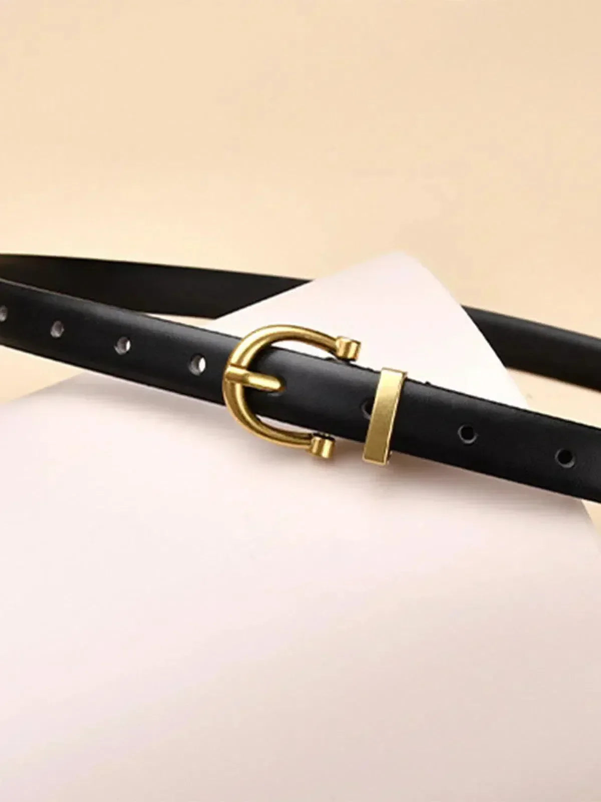 Althea – Minimalistyczny czarny design – Pasek z klamrą-15216233775429-Róża Kwiatowa