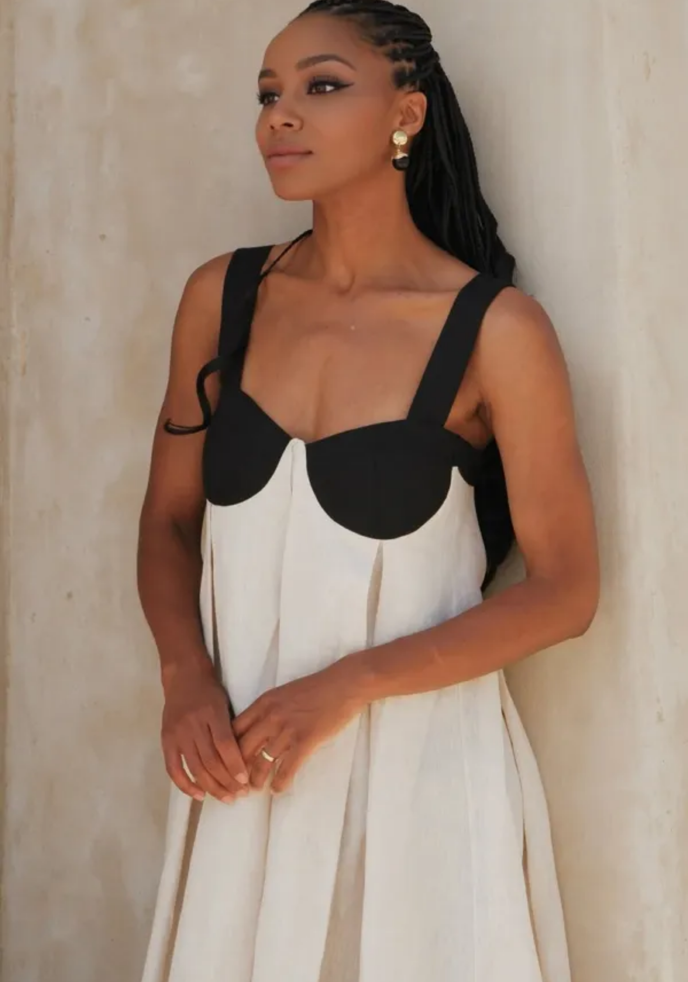 Amiya – Dwukolorowy design – Sukienka maxi-15216456171845-Róża Kwiatowa