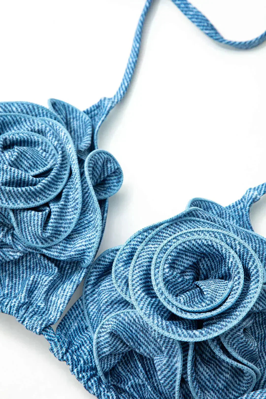 Aquaria – Odważny design – Zestaw bikini z dżinsu-15216252682565-Róża Kwiatowa