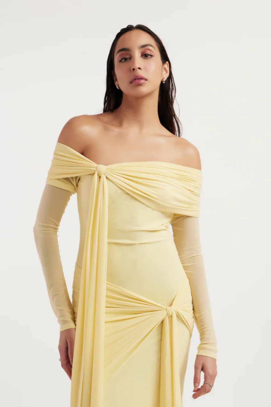Arlina – Drapowany design – Sukienka maxi-15216451420485-Róża Kwiatowa