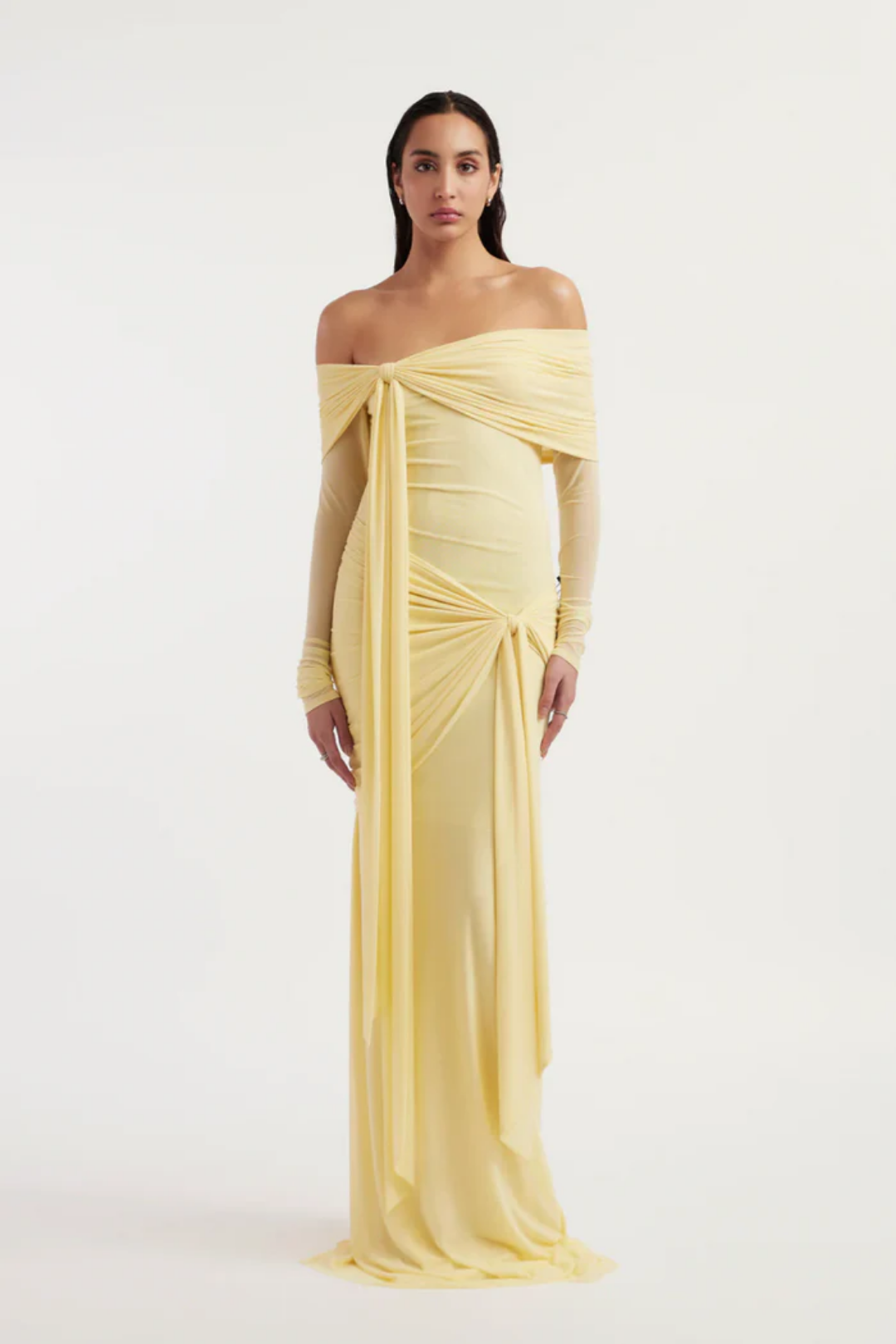 Arlina – Drapowany design – Sukienka maxi-15216451420485-Róża Kwiatowa