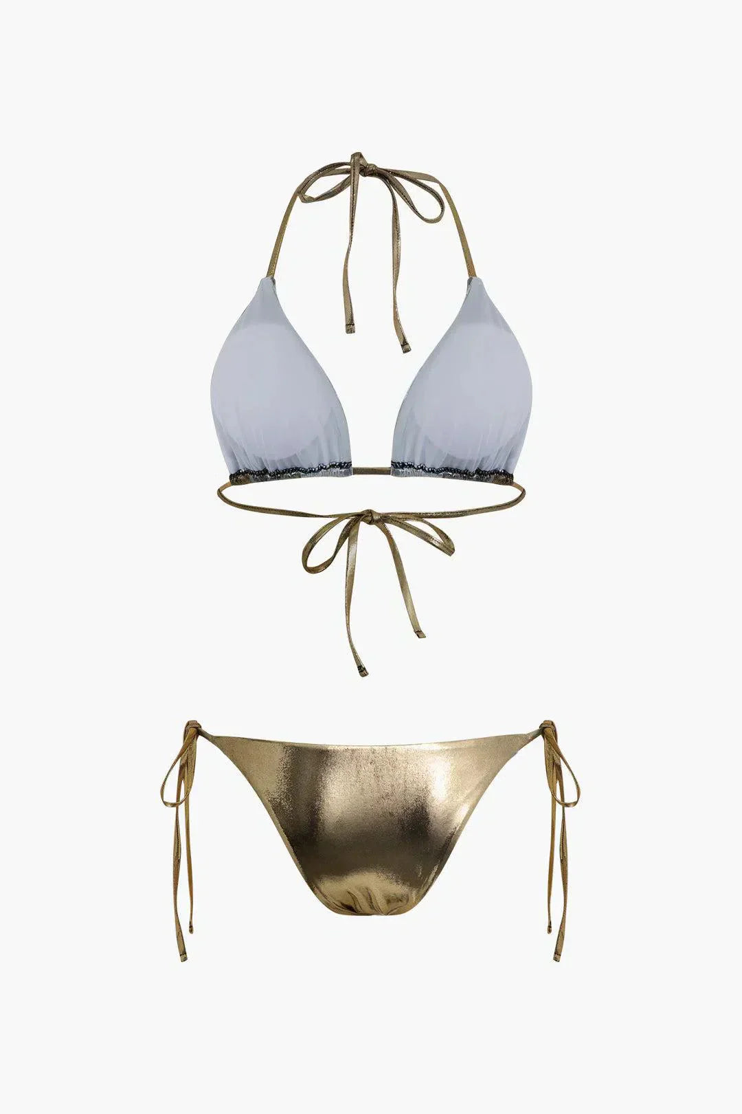 Avenna – Eleganckie stroje kąpielowe – Lśniący zestaw bikini-15216249798981-Róża Kwiatowa