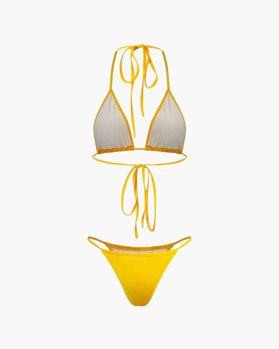 Azurie – Trzyczęściowy komplet – Bikini z siateczkowym stanikiem-15216252813637-Róża Kwiatowa