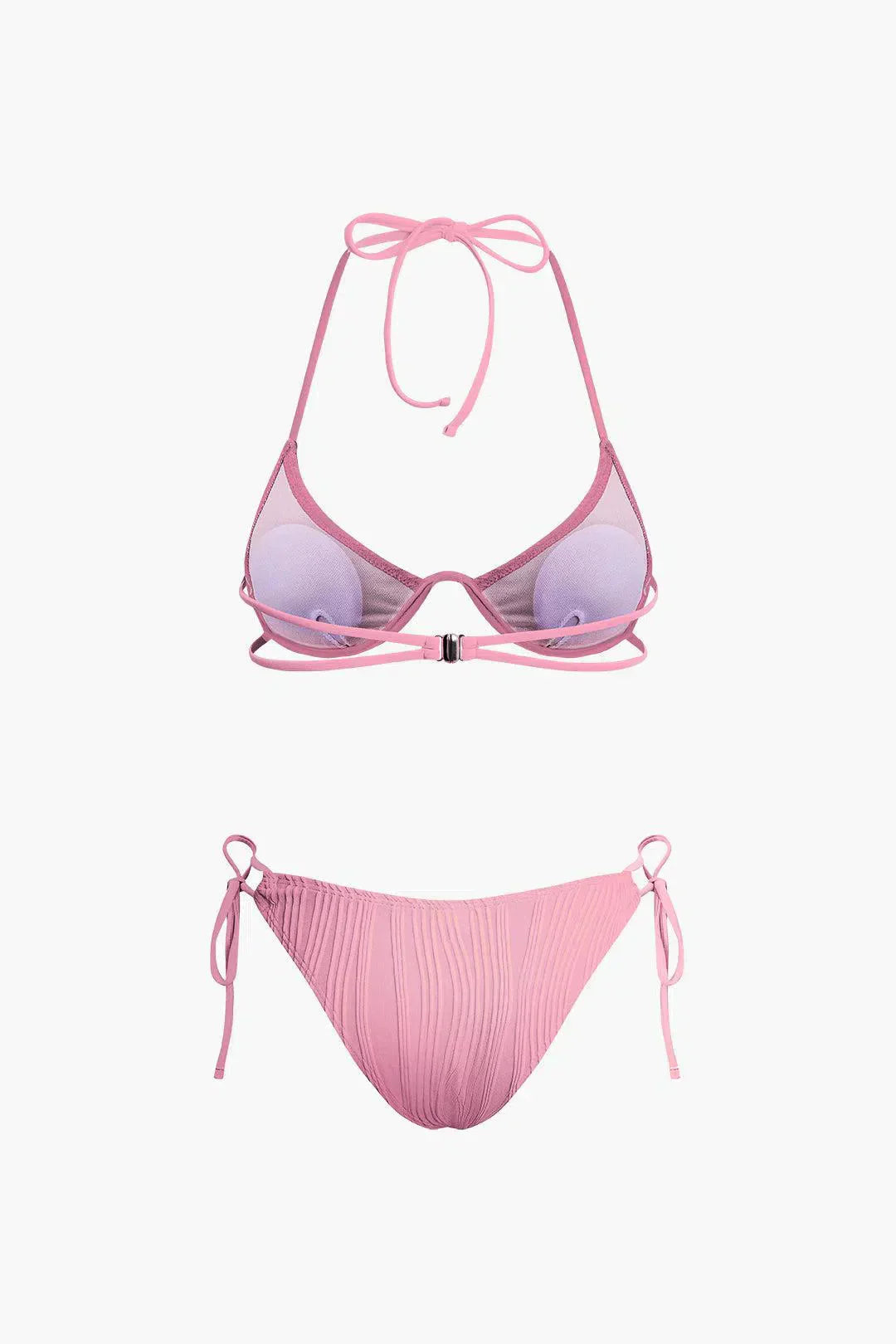 Calyne – Elegancki design – Zestaw bikini z marszczeniami-15216321364293-Róża Kwiatowa