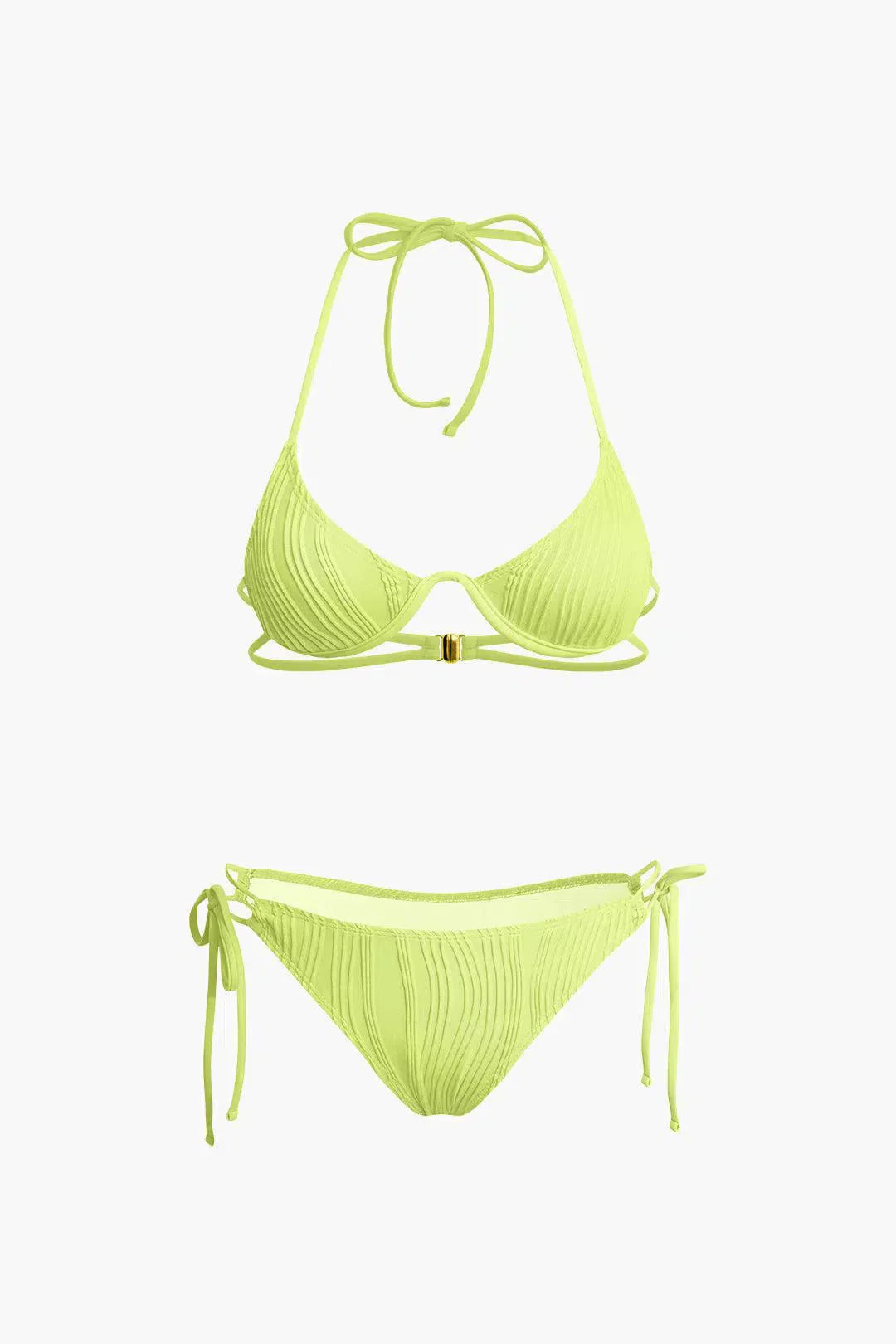 Calyne – Elegancki design – Zestaw bikini z marszczeniami-15216321364293-Róża Kwiatowa
