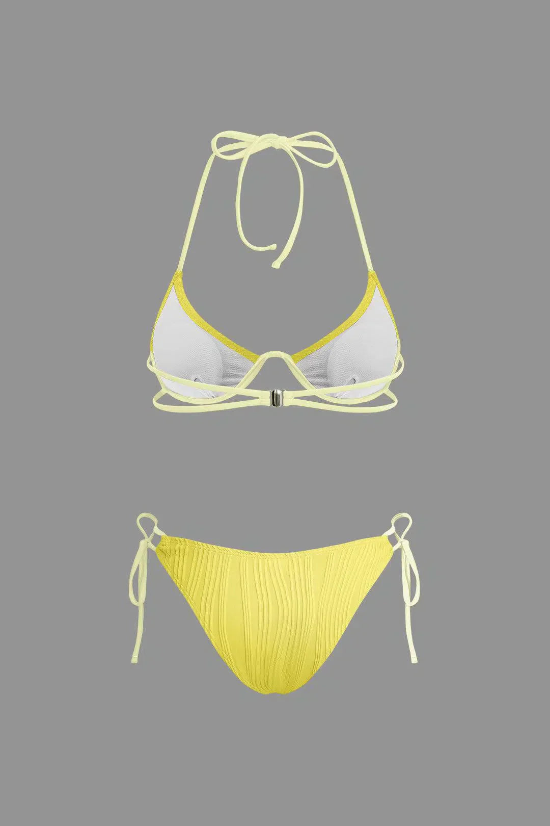 Calyne – Elegancki design – Zestaw bikini z marszczeniami-15216321364293-Róża Kwiatowa