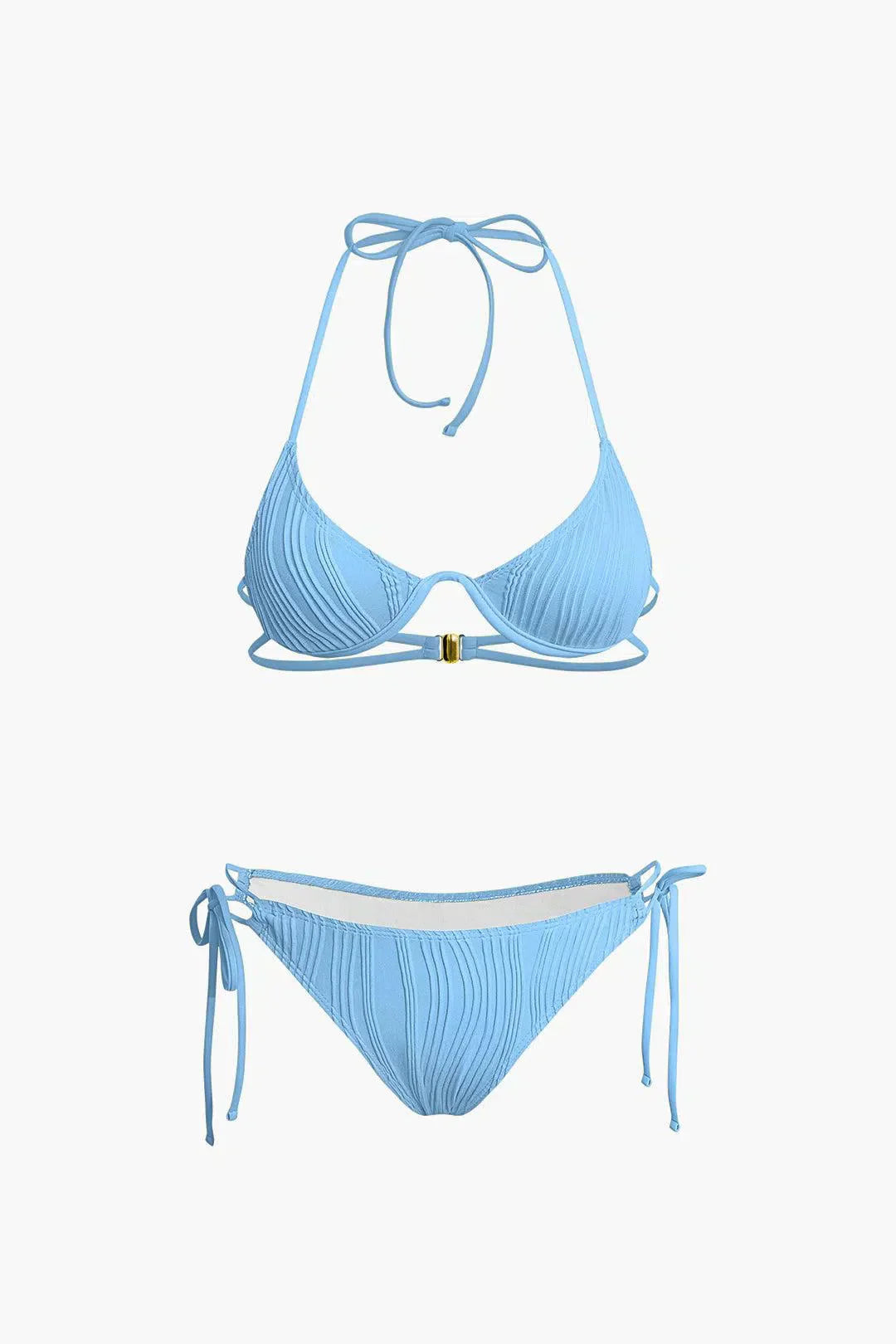 Calyne – Elegancki design – Zestaw bikini z marszczeniami-15216321364293-Róża Kwiatowa