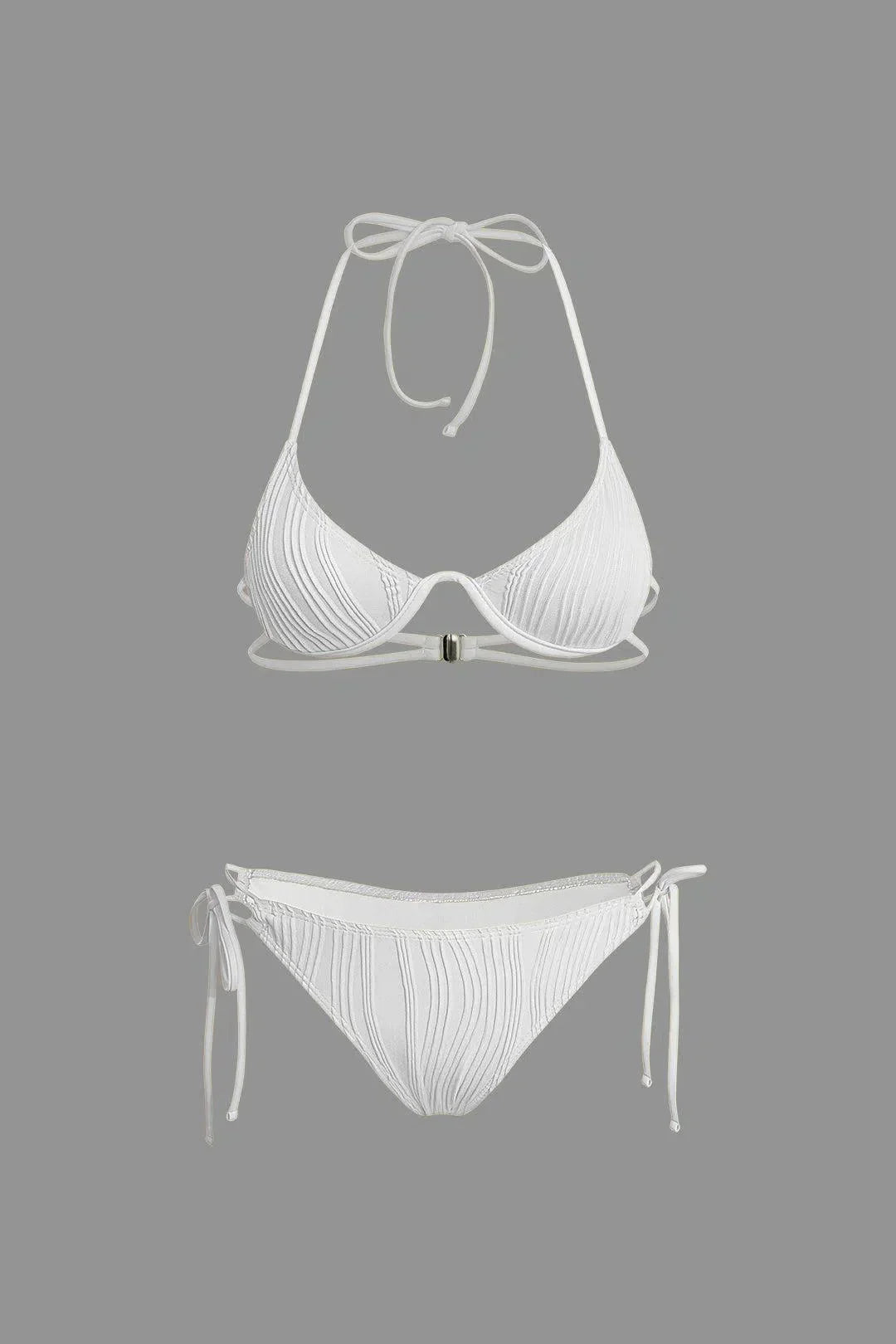 Calyne – Elegancki design – Zestaw bikini z marszczeniami-15216321364293-Róża Kwiatowa