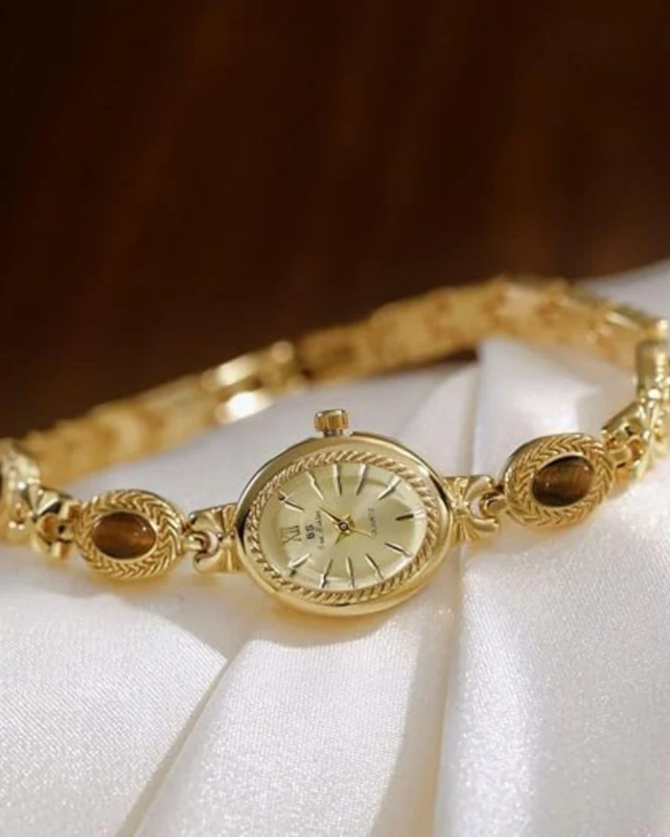 Celestina – Elegancja vintage – Zegarek z owalną tarczą-15216230760773-Róża Kwiatowa