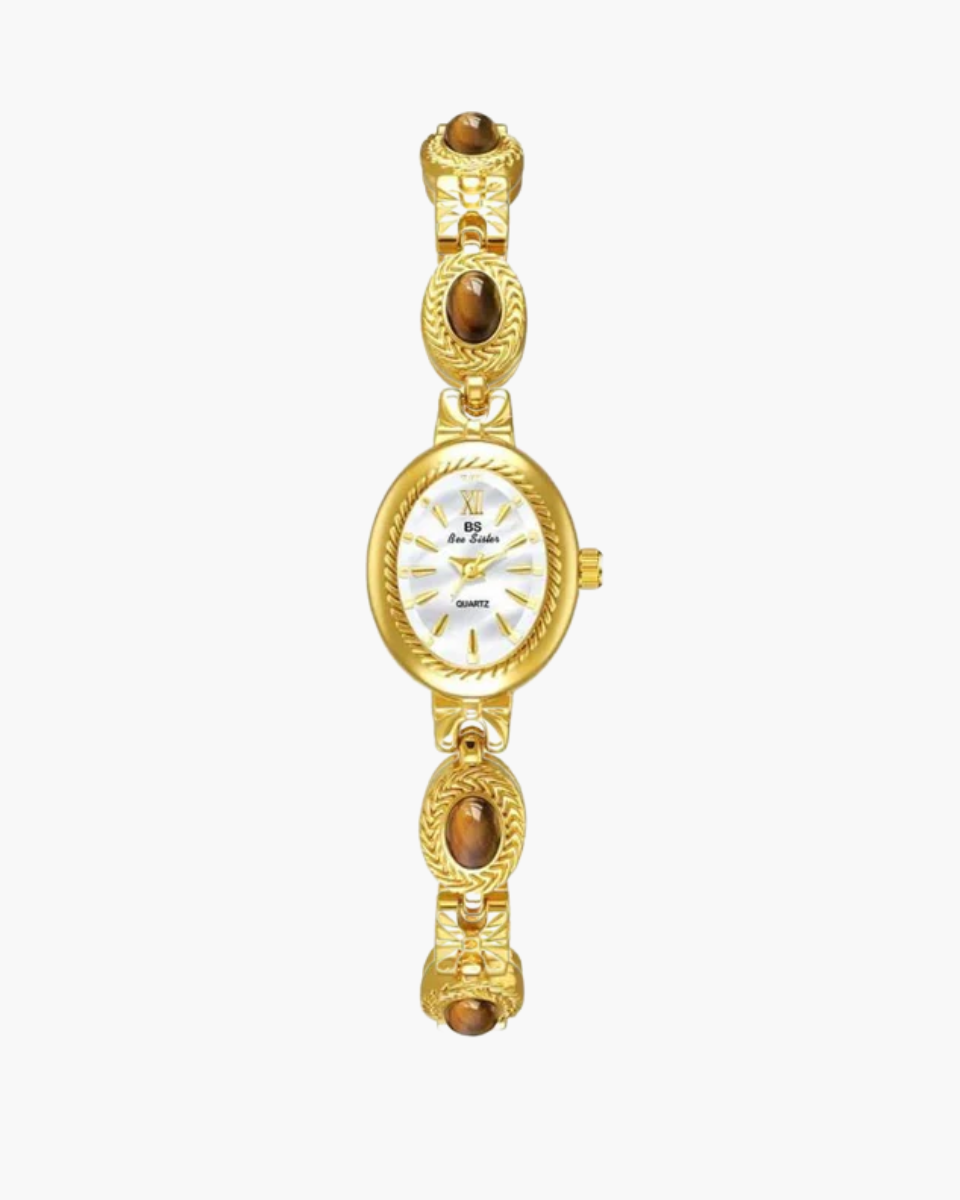 Celestina – Elegancja vintage – Zegarek z owalną tarczą-15216230760773-Róża Kwiatowa