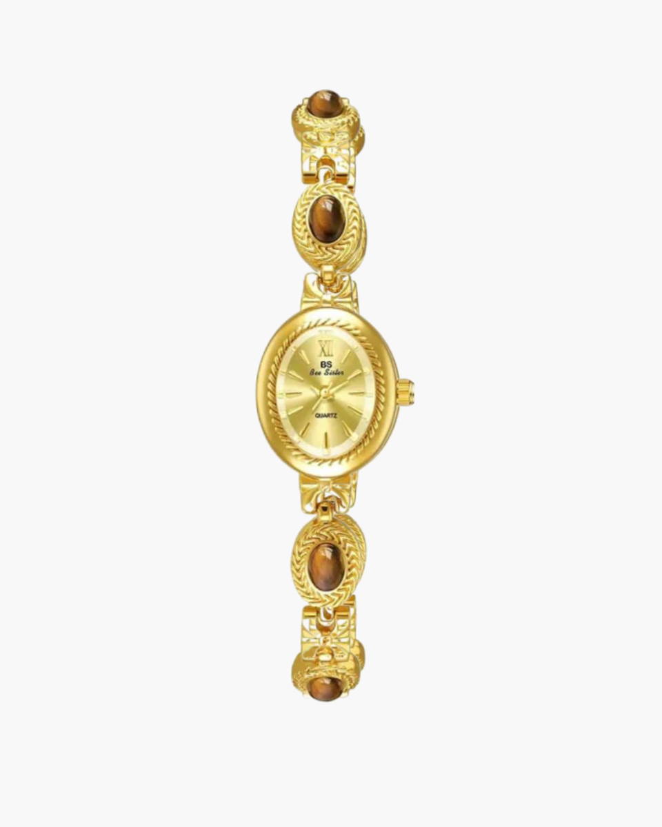 Celestina – Elegancja vintage – Zegarek z owalną tarczą-15216230760773-Róża Kwiatowa