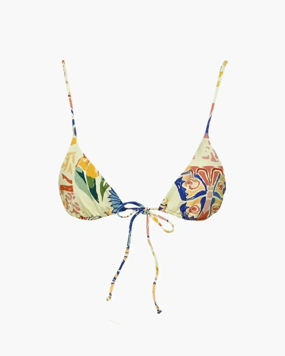 Coral – Regulowane dopasowanie – Trójkątny stanik bikini wiązany z przodu-15216323625285-Róża Kwiatowa