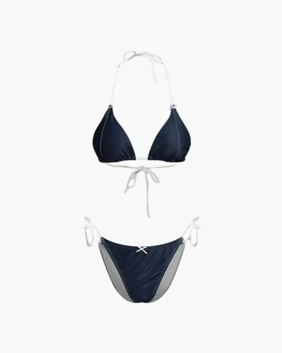 Corlisr – Kontrastowy wzór – Zestaw bikini Y2K-15216318939461-Róża Kwiatowa