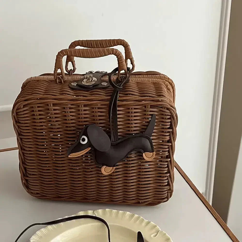 Dachshund – Zabawny wzór jamnika – Zawieszka do torby-15216242753861-Róża Kwiatowa