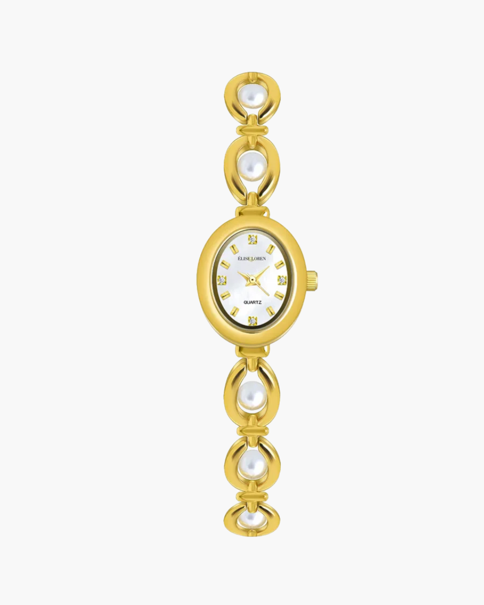 Elara Pearl – Ponadczasowa elegancja pereł – Zegarek bransoletka-15216227418437-Róża Kwiatowa