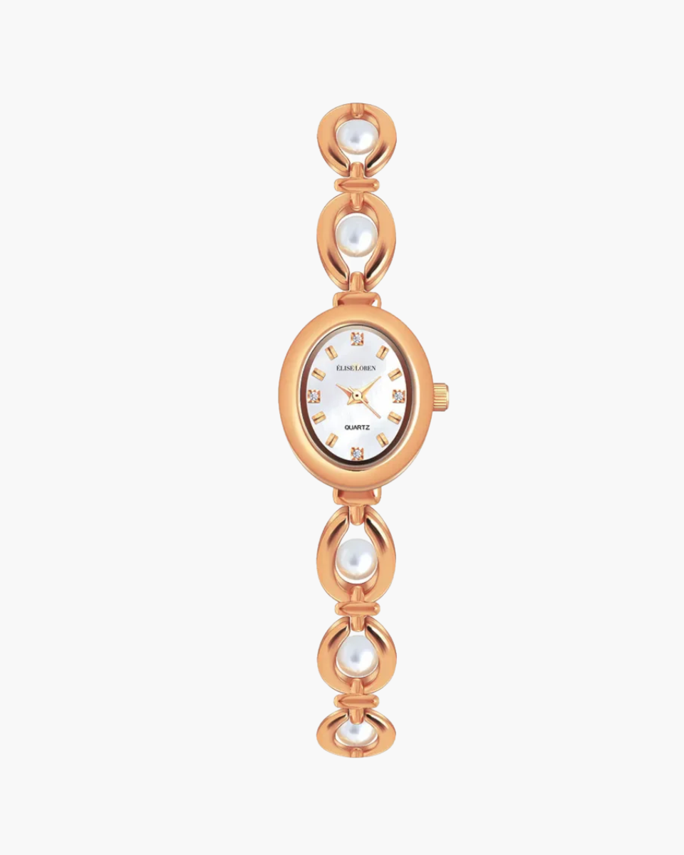 Elara Pearl – Ponadczasowa elegancja pereł – Zegarek bransoletka-15216227418437-Róża Kwiatowa