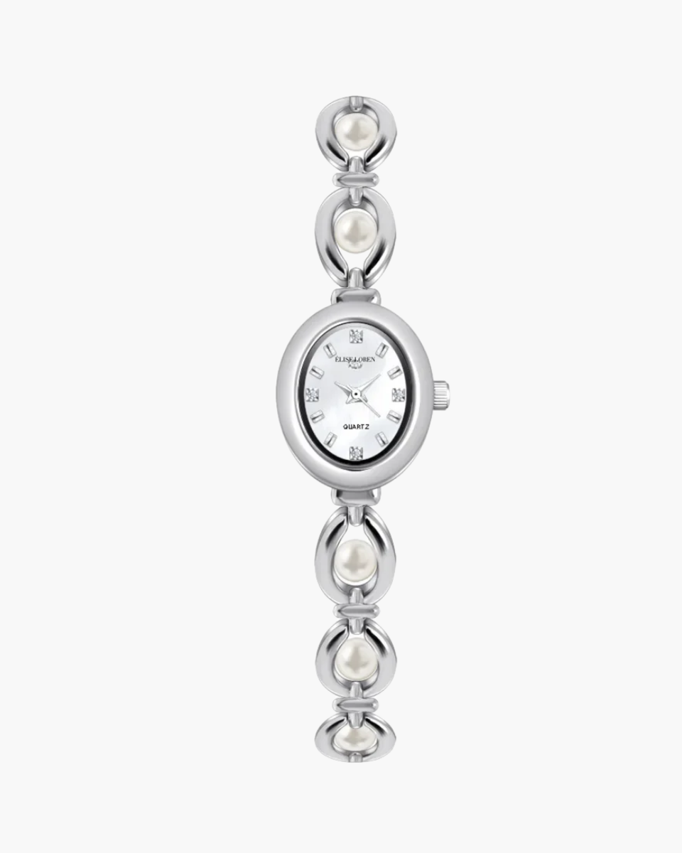 Elara Pearl – Ponadczasowa elegancja pereł – Zegarek bransoletka-15216227418437-Róża Kwiatowa