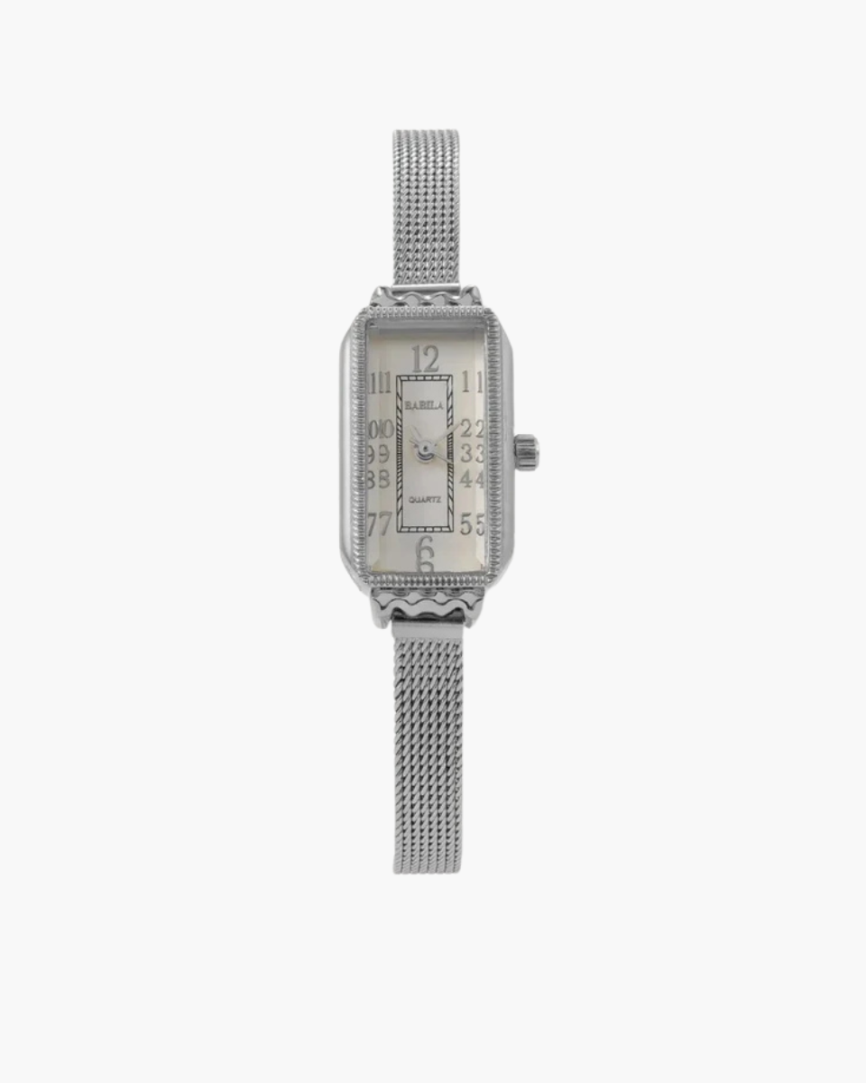 Fleur – Zegarek zainspirowany stylem vintage – Bransoleta siatkowa-15216224698693-Róża Kwiatowa