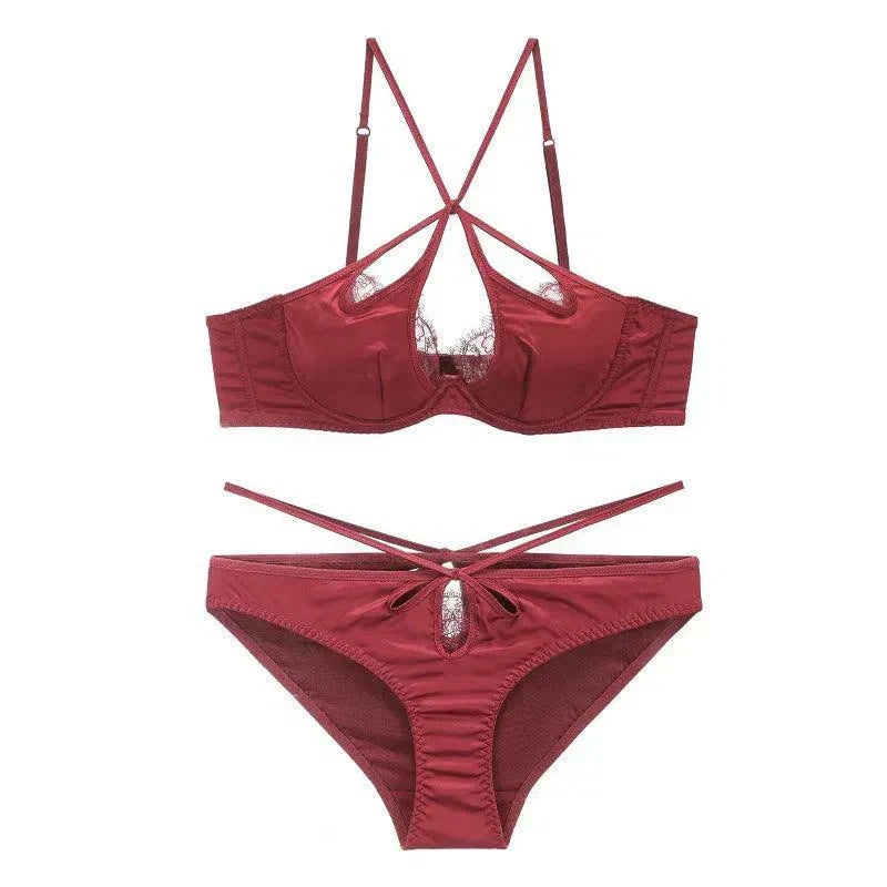 Florana – Koronkowy halter – Zestaw bielizny-15216277225797-Róża Kwiatowa