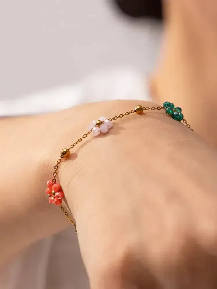 Florella – Ręcznie wykonane kwiatowe koraliki – Bransoletka charms-15216213229893-Róża Kwiatowa