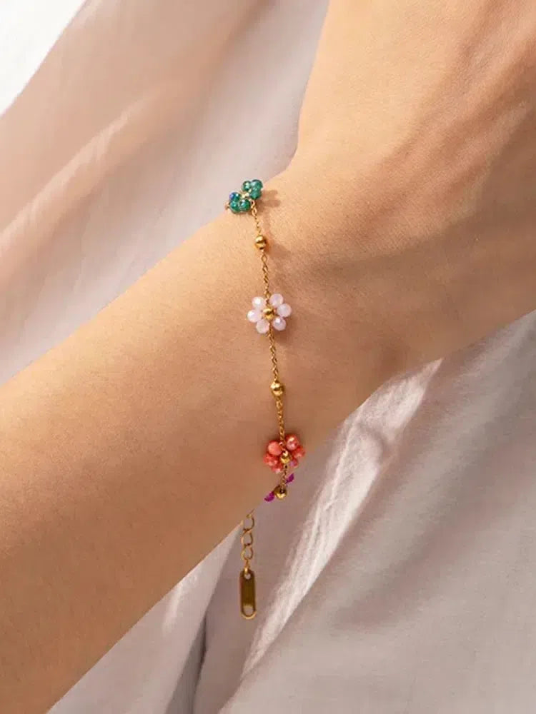 Florella – Ręcznie wykonane kwiatowe koraliki – Bransoletka charms-15216213229893-Róża Kwiatowa