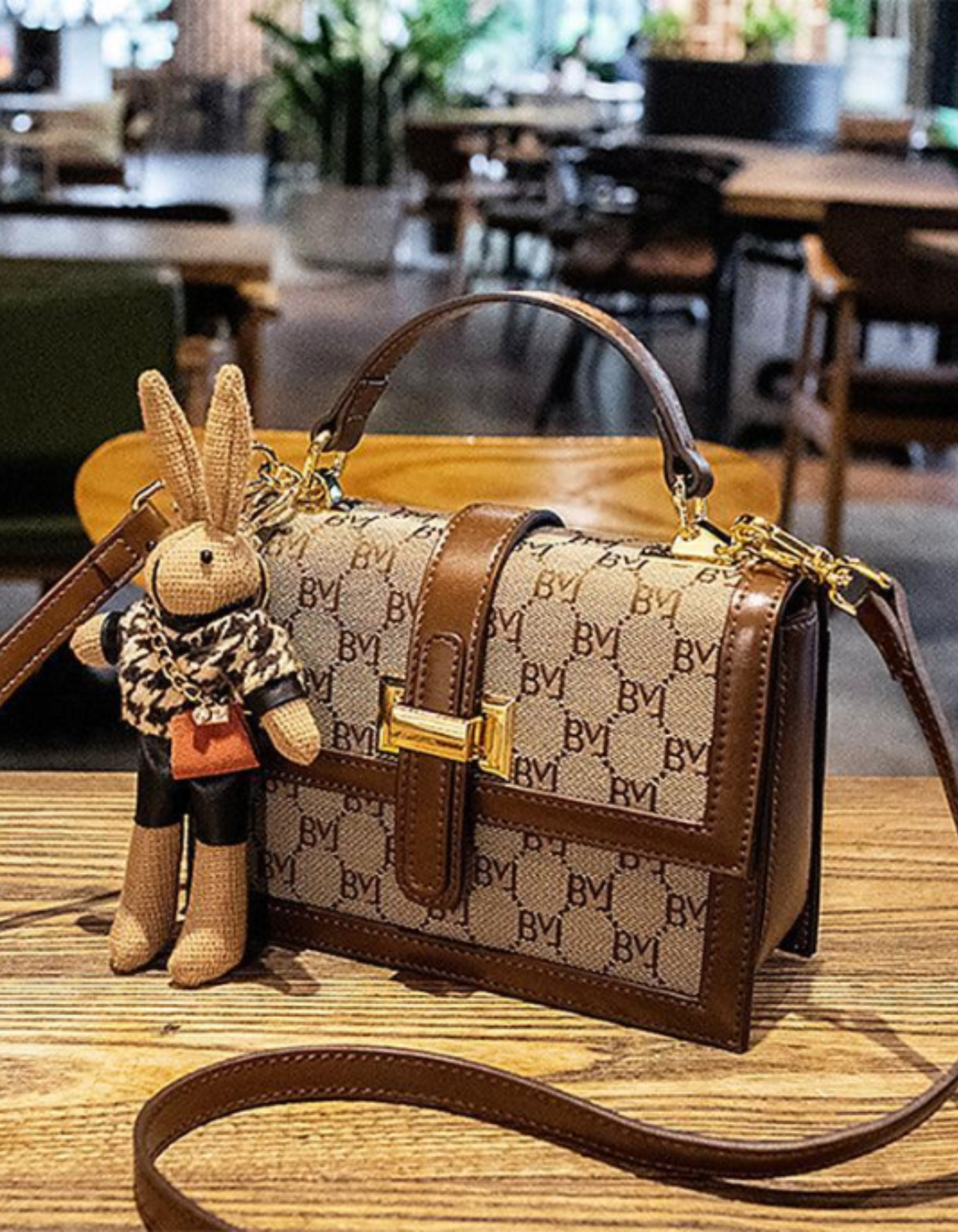 Florentia – Zawieszka z monogramem w kształcie króliczka – Torba na ramię-15216455385413-Róża Kwiatowa