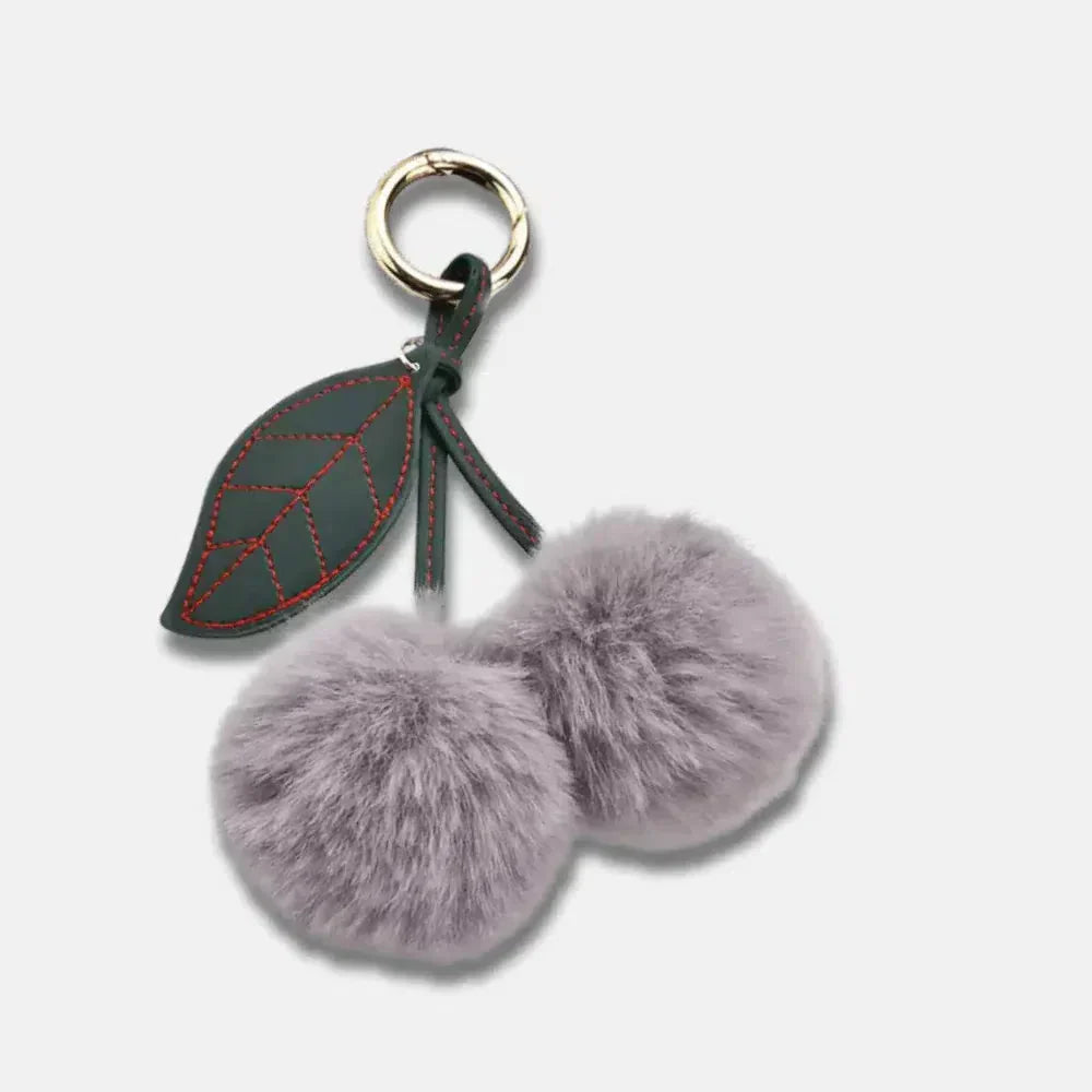 Fluffy Cherry – Zabawny wzór z puszystą wiśnią – Zawieszka do torebki-15216244490565-Róża Kwiatowa