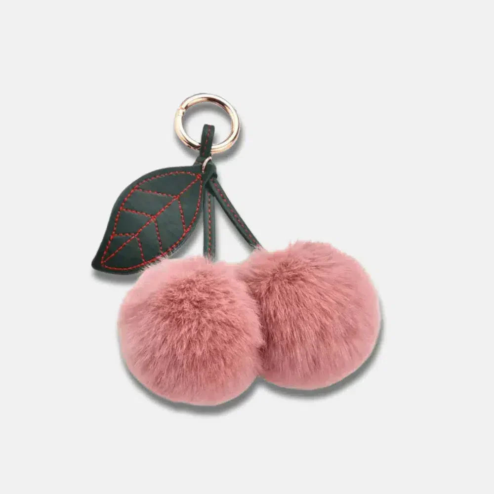 Fluffy Cherry – Zabawny wzór z puszystą wiśnią – Zawieszka do torebki-15216244490565-Róża Kwiatowa