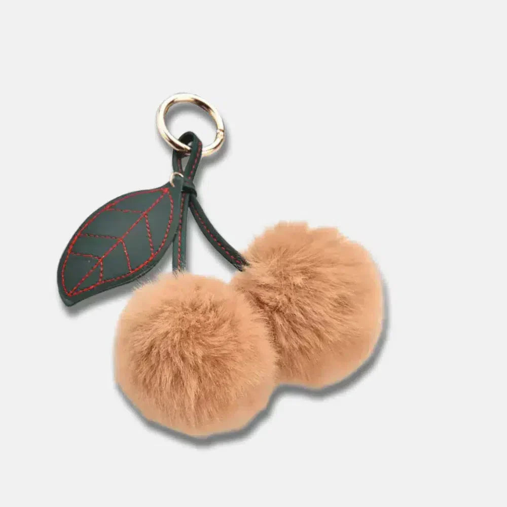 Fluffy Cherry – Zabawny wzór z puszystą wiśnią – Zawieszka do torebki-15216244490565-Róża Kwiatowa