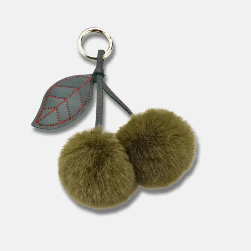 Fluffy Cherry – Zabawny wzór z puszystą wiśnią – Zawieszka do torebki-15216244490565-Róża Kwiatowa