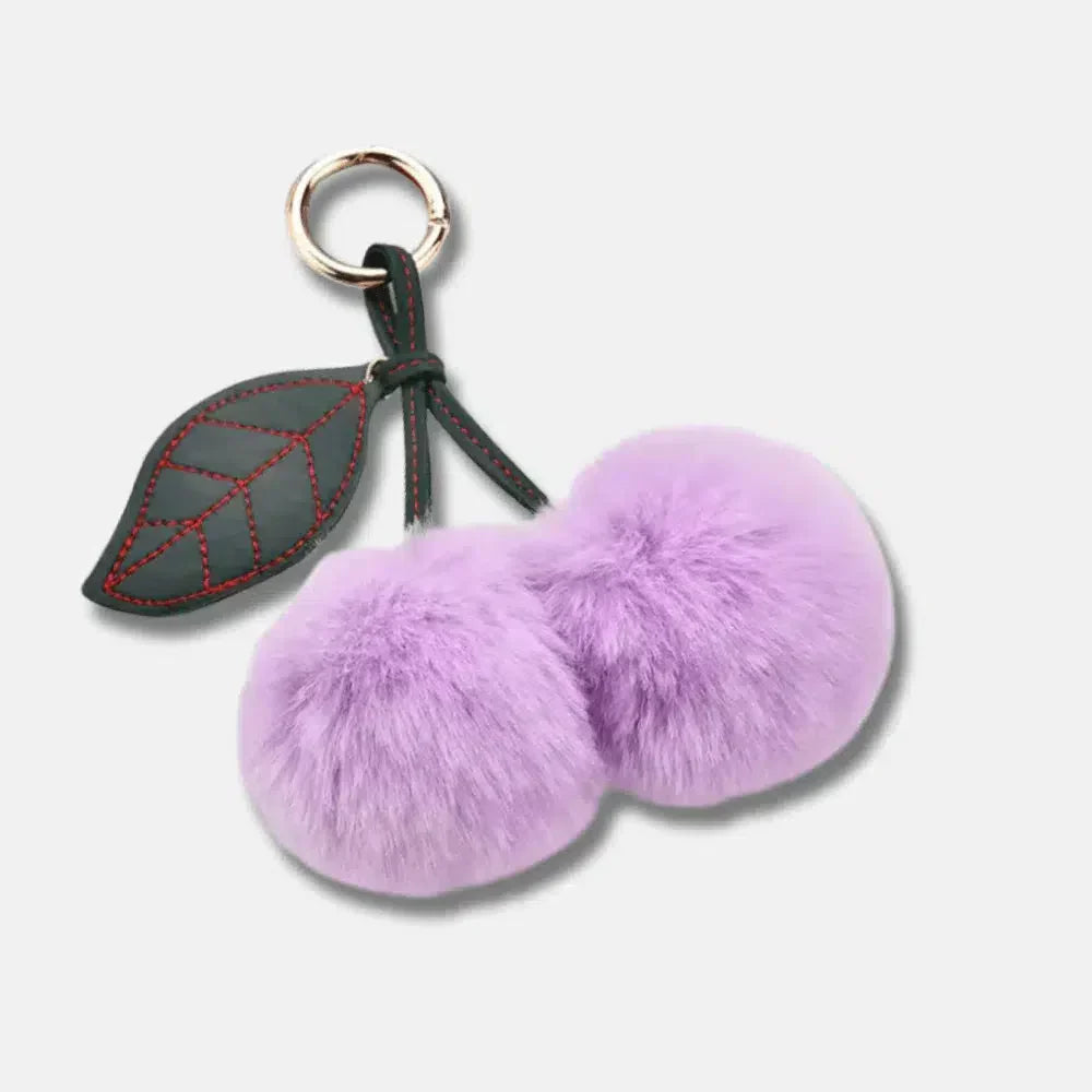 Fluffy Cherry – Zabawny wzór z puszystą wiśnią – Zawieszka do torebki-15216244490565-Róża Kwiatowa