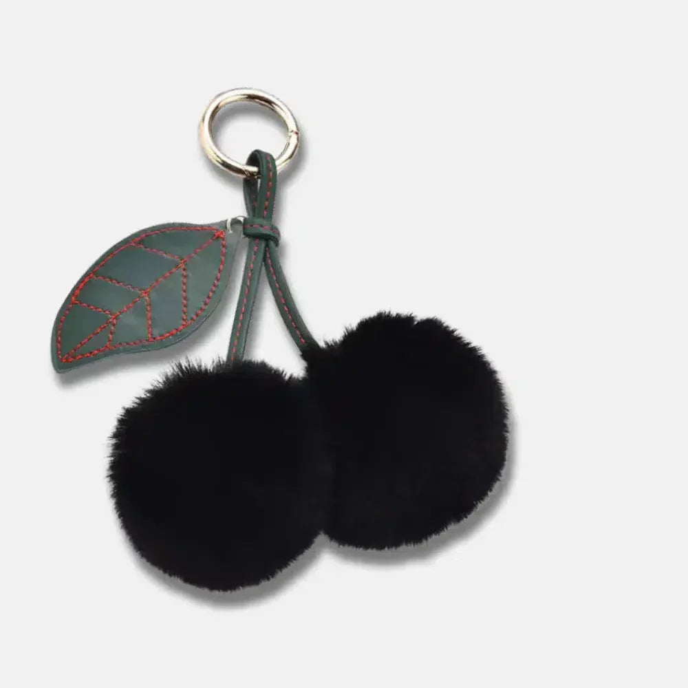 Fluffy Cherry – Zabawny wzór z puszystą wiśnią – Zawieszka do torebki-15216244490565-Róża Kwiatowa